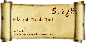 Sörös Ábel névjegykártya